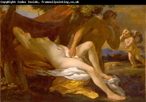 Nicolas Poussin Nicolas Poussin of either Jupiter and Antiope or Venus and Satyr